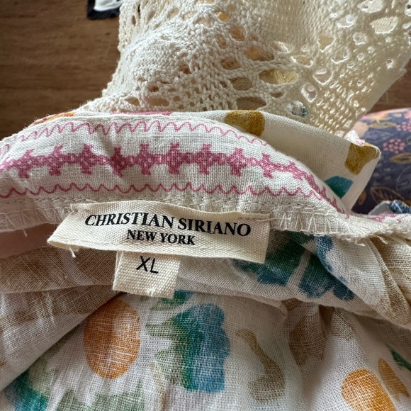 Boho Floral Christian Soriano Square-Neck Peasant Top in Cream - Picture 7 of 8